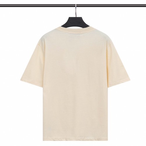 Adult Men's Cotton Simplicity Round Neck Short Sleeve T-Shirt Beige 750#202450