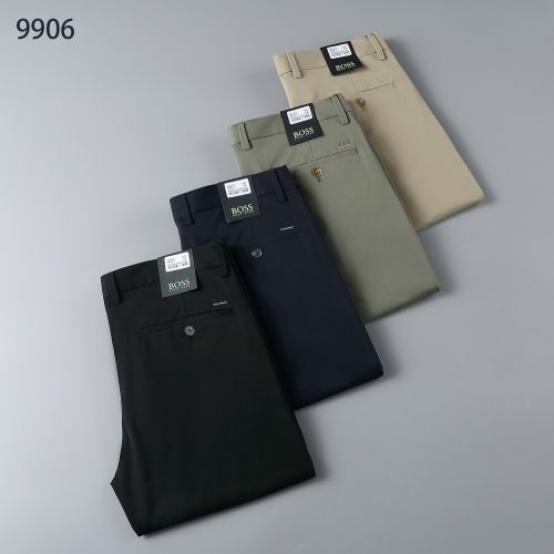 Spring/Summer New Modal Cotton Four-sided Elastic Twill High Quality Fabric Straight Tube Business Non-ironing Wrinkle-resistant Men's Pants 9906