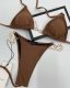 Adult women's split swimsuit bikini Brown GU15