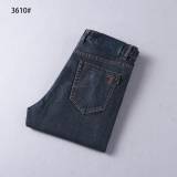 Summer New Blue Gray Straight Tube High-end Fashion Trendy Men's No-ironing Wrinkle-resistant Men's Jeans 3610