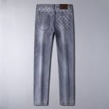 Spring/Summer Vintage Printed Light Luxury Straight Leg Non-ironing Wrinkle-resistant Trendy Jeans D6102