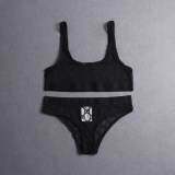 Adult women's split swimsuit bikini Black GU662