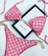 Adult women's split swimsuit bikini Pink GU16