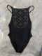 Adult women's one-piece swimsuit Black CH38