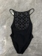 Adult women's one-piece swimsuit Black CH38