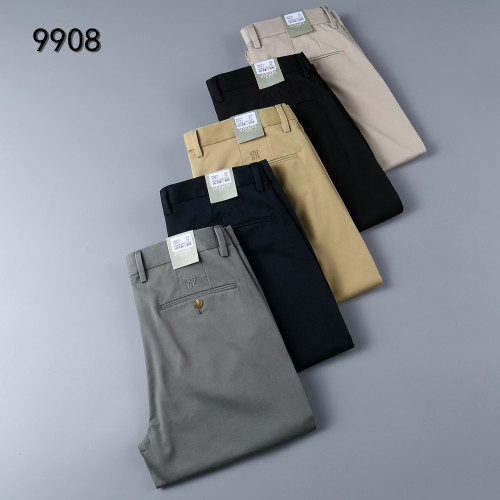 Summer New Tencel Cotton High-end Fashionable Handsome Straight-leg Non-ironing Men's Casual Pants 9908