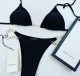 Adult women's split swimsuit bikini Black GU15