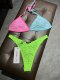 Adult women's diamond-studded color combination split swimsuit bikini CH45