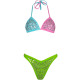 Adult women's diamond-studded color combination split swimsuit bikini CH45