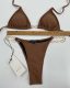 Adult women's split swimsuit bikini Brown GU15