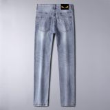 Spring/Summer Vintage Printed Light Luxury Straight Leg Non-ironing Wrinkle-resistant Trendy Jeans F6109