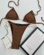 Adult women's split swimsuit bikini Brown GU15