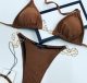 Adult women's split swimsuit bikini Brown GU15