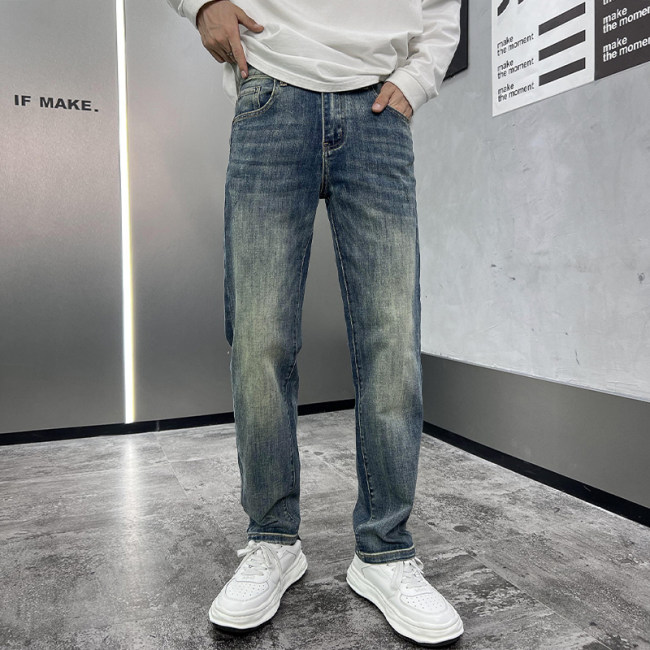 2024 Autumn/Winter New Archaeopteryx High-end Brand Light Luxury Blue Non-ironing Wrinkle-resistant Straight-leg Jeans 8810