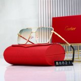 New Metal Textured Frame With Gradient Square Lenses Additional Connection Points Fashionable Travel Sunglasses 8821