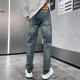 2024 Autumn/Winter New Archaeopteryx High-end Brand Light Luxury Blue Non-ironing Wrinkle-resistant Straight-leg Jeans 8810