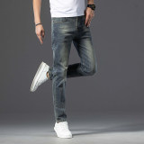 Autumn/Winter New High-end Brand Light Luxury Fashion Straight leg Non-ironing Wrinkle-resistant Jeans B8315