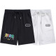 Summer Men's Adult 3D LOGO Printed Cotton Shorts Black 719#202468