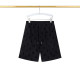 Adult Men's Full Logo Printed Cotton Shorts With Pockets Black T10#202478
