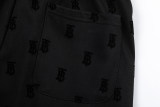 Adult Men's Full Logo Printed Cotton Shorts With Pockets Black T10#202478