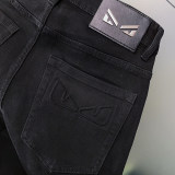 2024 Autumn/Winter New High end Brand Black Light-luxury Straight leg Non-ironing Wrinkle-resistant Men's Jeans 8833