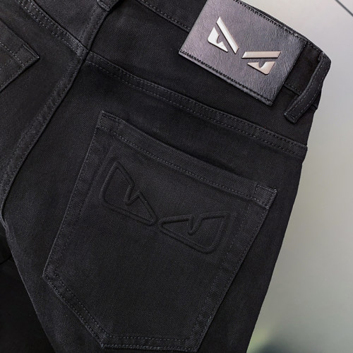 2024 Autumn/Winter New High end Brand Black Light-luxury Straight leg Non-ironing Wrinkle-resistant Men's Jeans 8833