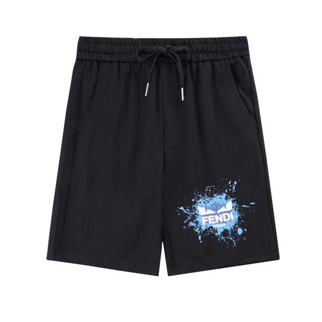 Summer Men's Adult Fashion Foam Logo Cotton Sweat Shorts Black 733#202468