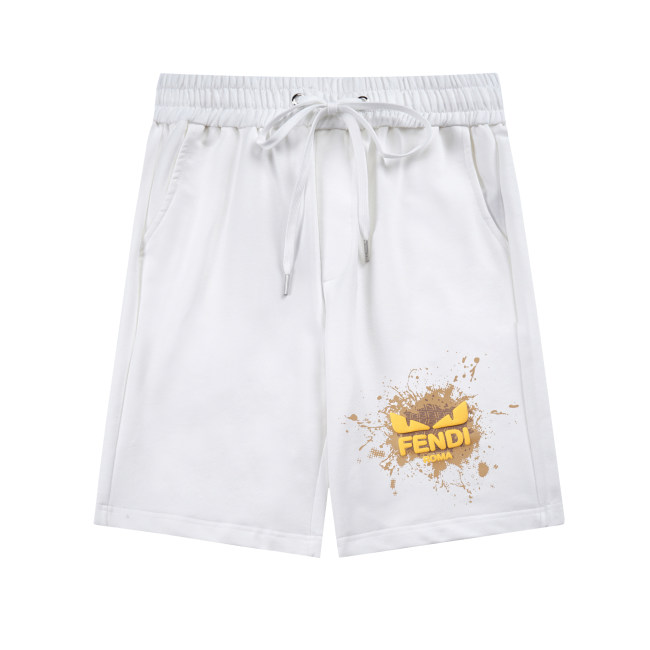 Summer Men's Adult Fashion Foam Logo Cotton Sweat Shorts White 733#202468