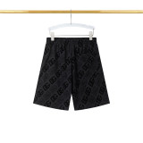Summer Men's Adult Fashion Double-sided Printing Cotton Shorts Black T09#202478