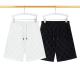 Summer Men's Adult Full-printed logo Cotton Sweat Shorts Black T06#202478