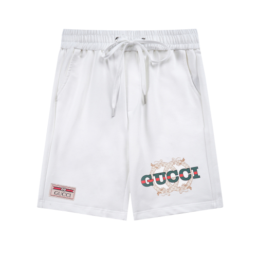 Summer Men's Adult Year of the Dragon Limited Classic Color Matching Printed Cotton Sweat Shorts White 736#202468