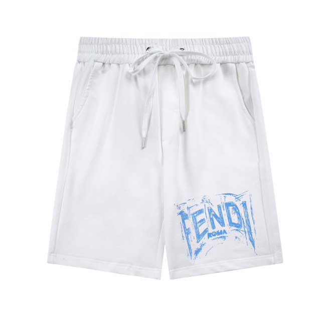 Summer Men's Adult Fashion Prints Cotton Sweat Shorts White 735#202468