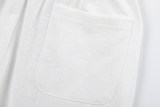 Summer Men's Adult Full-printed logo Cotton Sweat Shorts White T06#202478