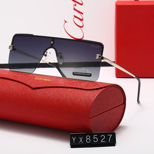 Panthere New Connected Lenses with Metal Texture Leopard Head Decoration Fashion Travel Sunglasses 8527