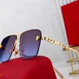 Panthere New Leopard Head Decoration Metal Texture U-shaped Design Gradient Color Lens Fashion Versatile Sunglasses 1115