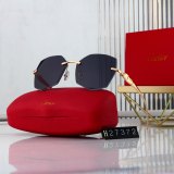 Panthere New High-end Brand Metal Texture Leopard Head Decoration with Polygonal Diamond Gradient Lenses Youthful Trend Sunglasses 27372
