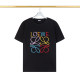 2024 Spring And Summer New Unisex Fashion With Colorful Large Logo Embroidery Cotton T-shirt Black T2084#202460