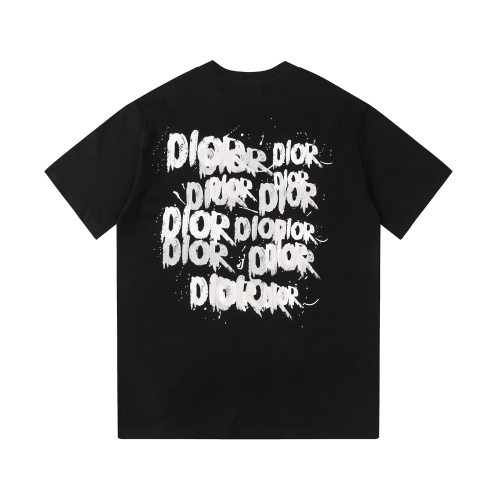 2024 Summer New Fashion Graffiti Double Yarn Cotton Short Sleeve T-Shirt Black 2532#202458