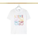 2024 Spring And Summer New Unisex Fashion With Colorful Large Logo Embroidery Cotton T-shirt White T2084#202460