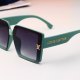 Escape Simple Gradient Lenses Gold Logo Decoration Fashionable Versatile Sunglasses 3610
