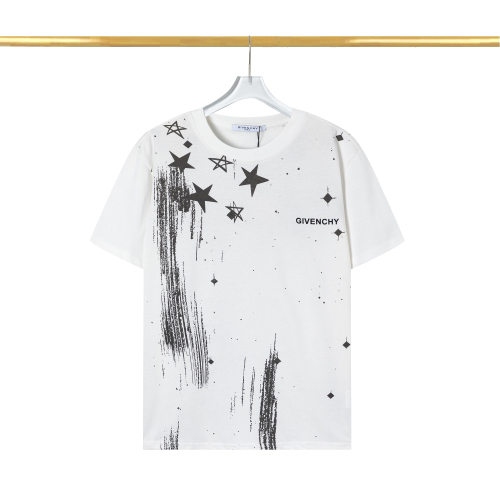 2024 Summer New Unisex Fashion Hundred Star Cotton Short Sleeve T-Shirt White T2077#202462