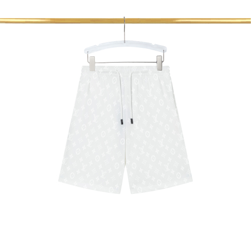 2024 Summer New Men's Adult Fashion Full Print Logo Cotton Sweat Shorts White T04#202478