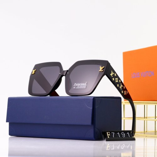 Monogram Simple Fashionable Gold Logo Decoration Casual Versatile Sunglasses 7191