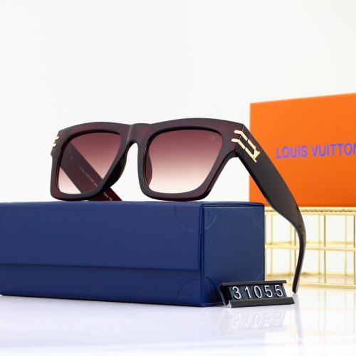 Blade Simple Fashionable Gold Decoration Gradient Lenses Versatile Sunglasses 31055