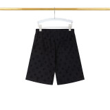 2024 Summer New Men's Adult Fashion Full Print Logo Cotton Sweat Shorts Black T04#202478