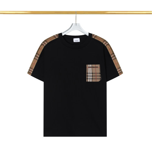 2024 Summer New Unisex High-end Fashion with Pocket Cotton T-shirt Black T2073#202460