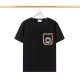Summer New Unisex Fashion High-grade Chest With Pocket Cotton T-shirt Black T20243202458