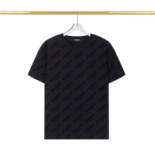 2024 Summer New Unisex Fashion Hundred With Full Print LOGO Jacquard Cotton T-shirt Black T2078#202460