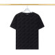 2024 Summer New Unisex Fashion Hundred With Full Print LOGO Jacquard Cotton T-shirt Black T2078#202460