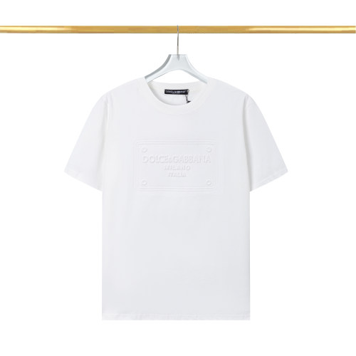 Spring And Summer New Unisex Fashion Wild Three-dimensional LOGO Cotton T-shirt White T2025 # 202458